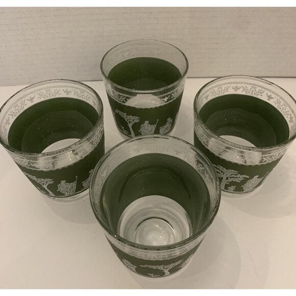Jeannette Wedgewood Green Jasper GlassWare Greek Goddess 8 oz. Set of 4 *VIDEO* - Picture 4 of 6